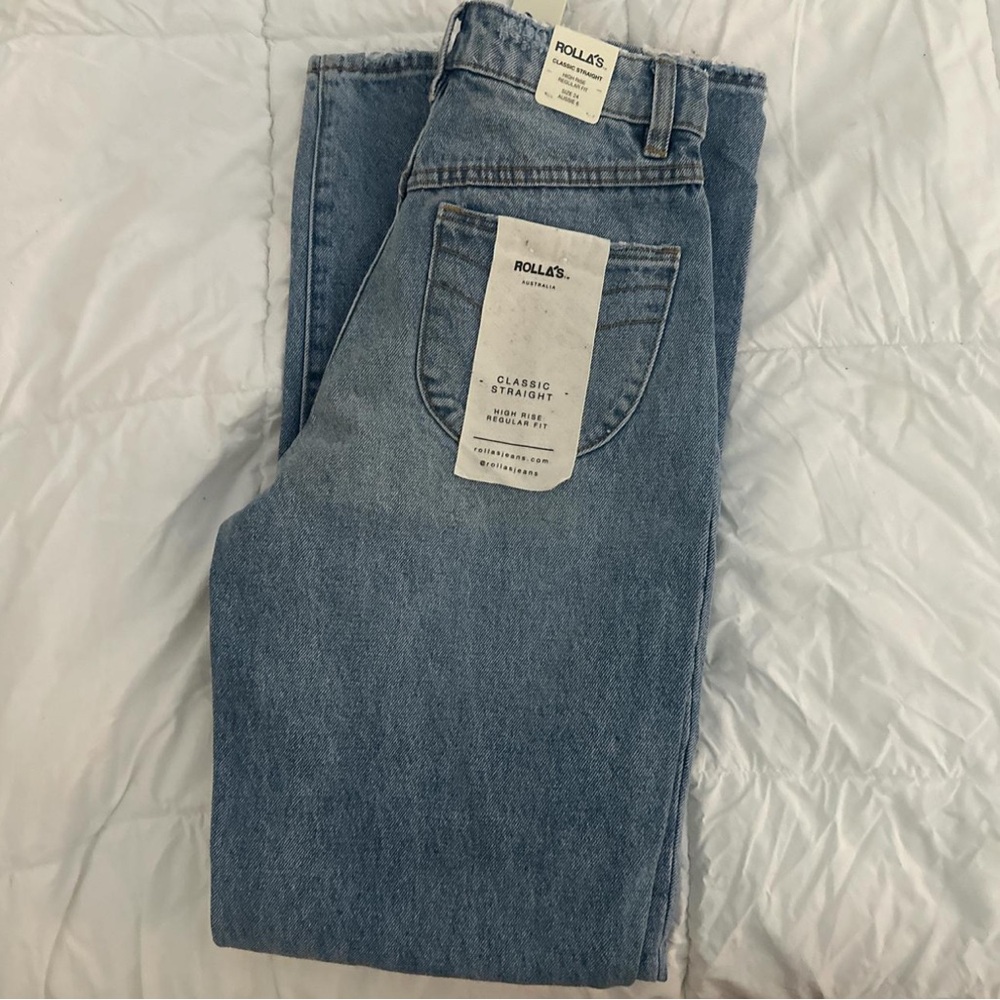 ROLLA'S Blue Straight Leg Jeans Classic Style